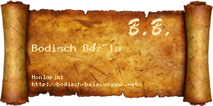 Bodisch Béla névjegykártya